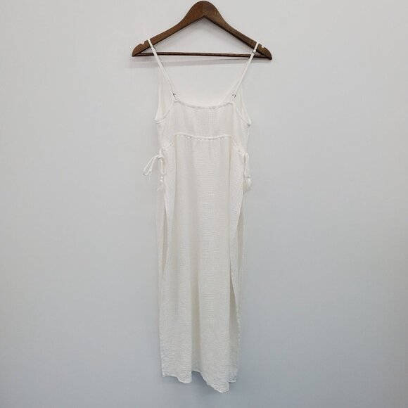 Xhilaration Womens Side Slit Swim Cover Up Dress Size L White Sleeveless Boho - Picture 4 of 15